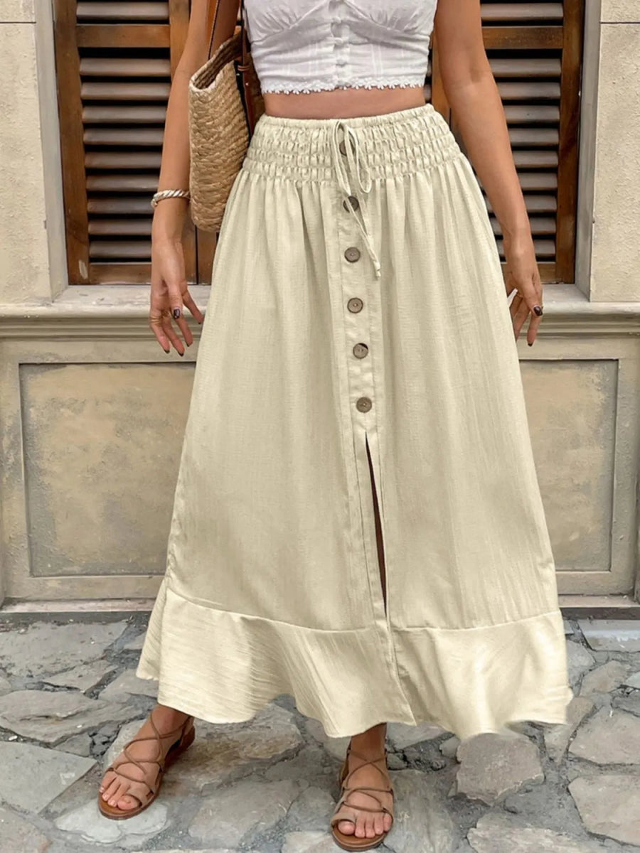 Ruffled Hem Slit Skirt - Easy Pickins Store