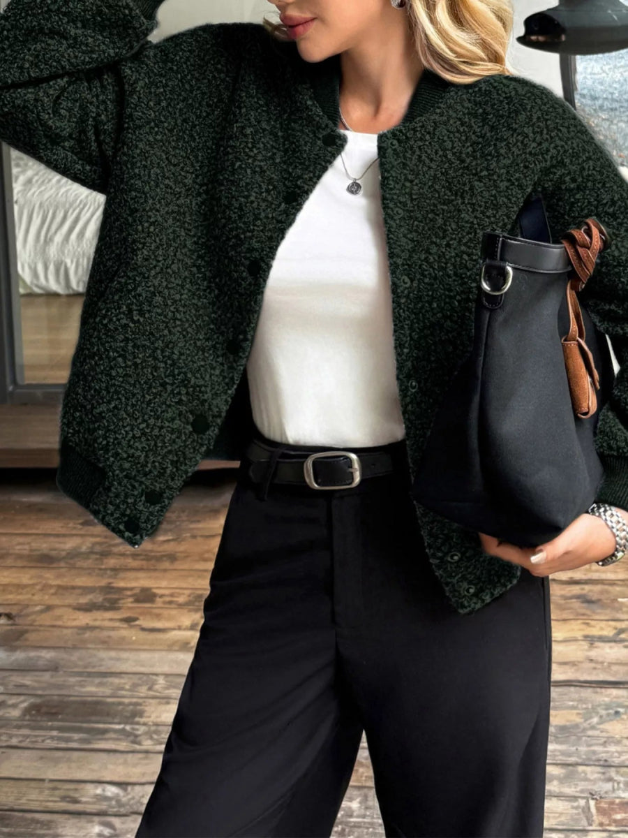 Snap Down Dropped Shoulder Jacket - Easy Pickins Store