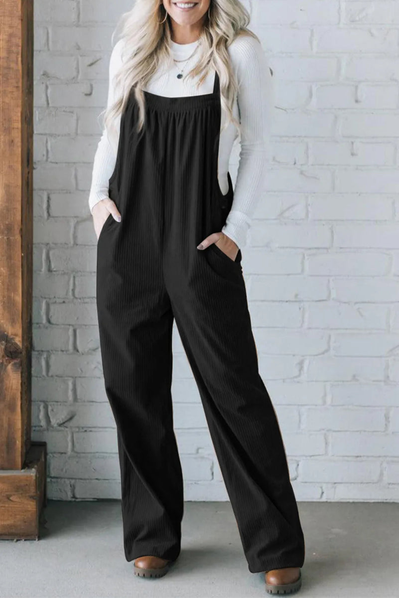 Square Neck Wide Strap Overalls - Easy Pickins Store