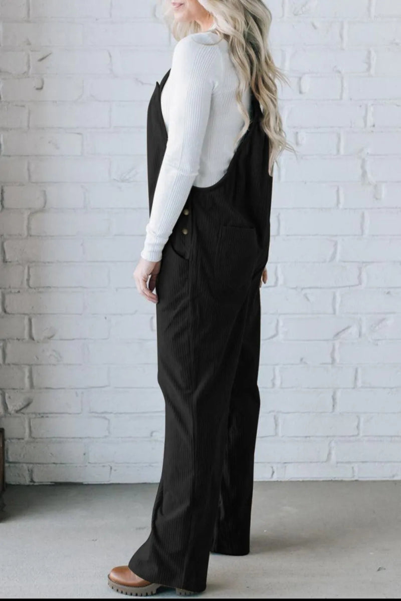 Square Neck Wide Strap Overalls - Easy Pickins Store