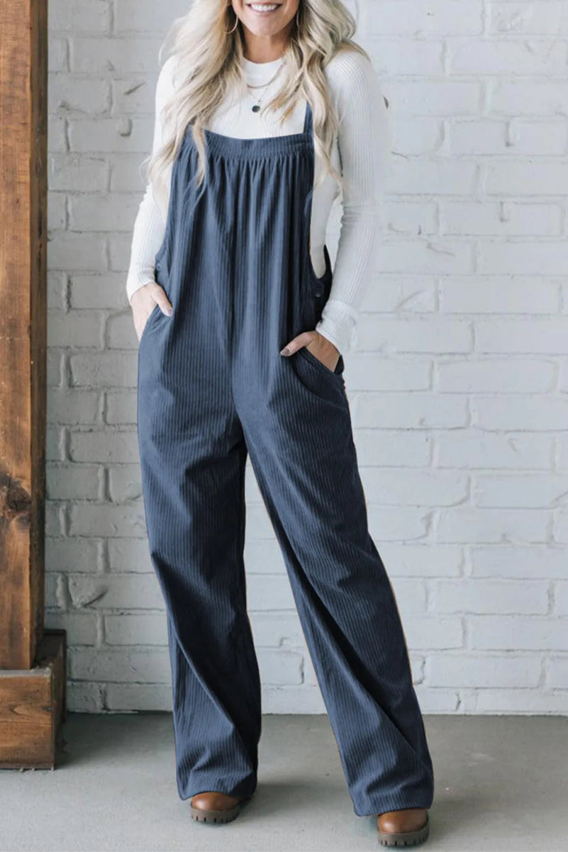 Square Neck Wide Strap Overalls - Easy Pickins Store