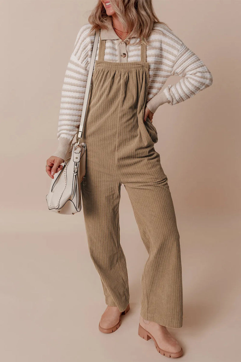 Square Neck Wide Strap Overalls - Easy Pickins Store