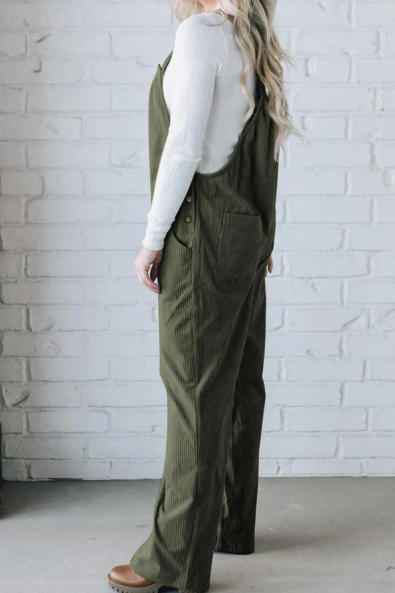 Square Neck Wide Strap Overalls - Easy Pickins Store