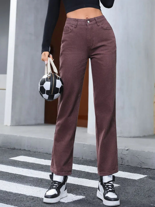 Straight Leg Jeans with Pockets - Easy Pickins Store