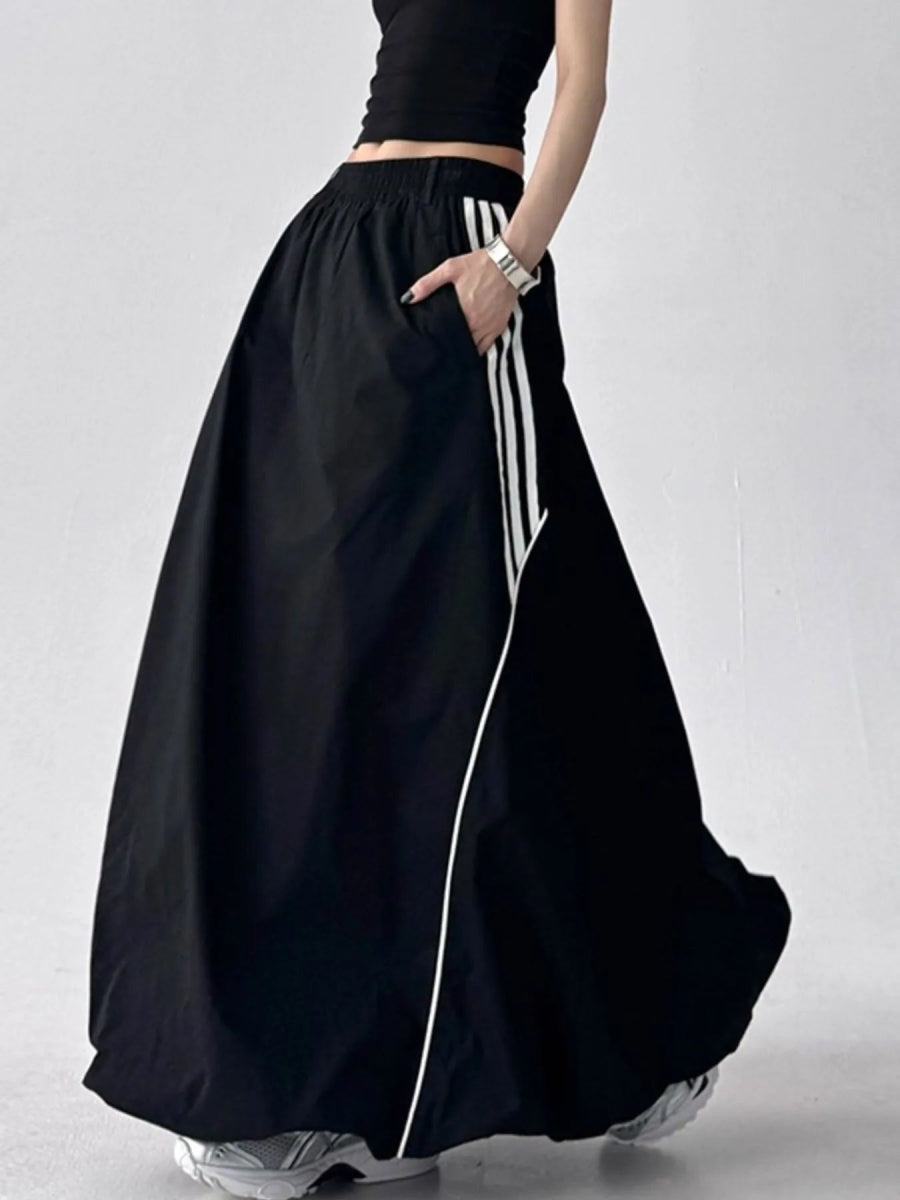Striped Elastic Waist Maxi Skirt - Easy Pickins Store