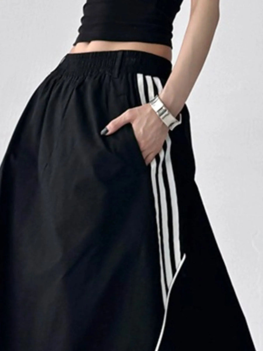 Striped Elastic Waist Maxi Skirt - Easy Pickins Store