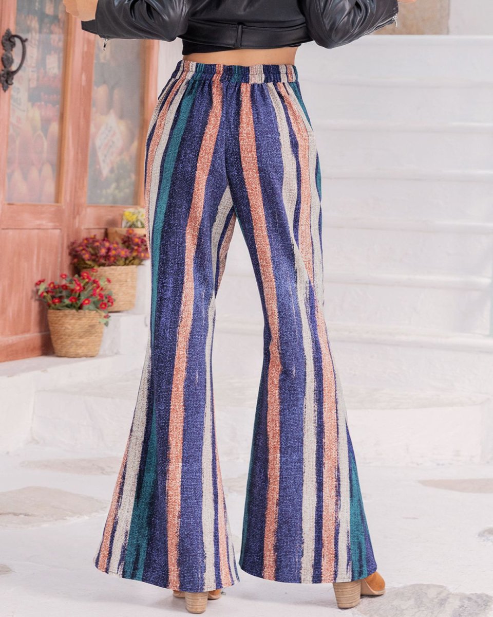 Striped Flare Leg Pants - Easy Pickins Store