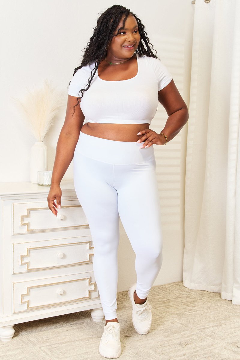 Wide Waistband Sports Leggings - Easy Pickins Store