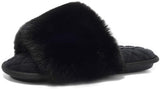 Furry Faux Fur Slippers Memory Foam Slippers Slip on - Easy Pickins Store