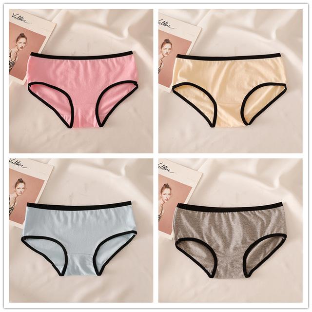 4 pcs Cotton Panties Low Waist Breathable Skin Friendly - Easy Pickins Store