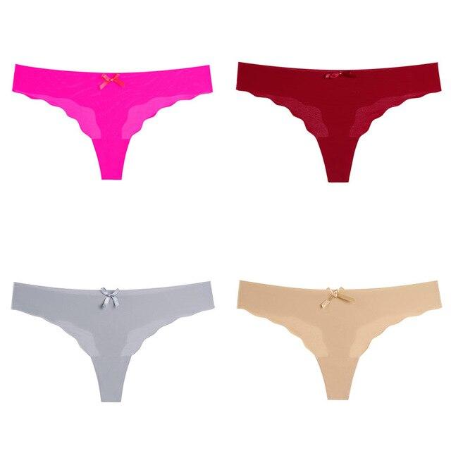 4 pcs Thong Leopard Seamless Panties Low Waist - Easy Pickins Store