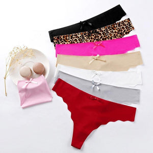 4 pcs Thong Leopard Seamless Panties Low Waist - Easy Pickins Store