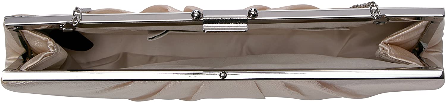 Satin Frame Evening Clutch Bag Purse With Shoulder Chain Included - Easy Pickins Store