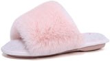 Furry Faux Fur Slippers Memory Foam Slippers Slip on - Easy Pickins Store