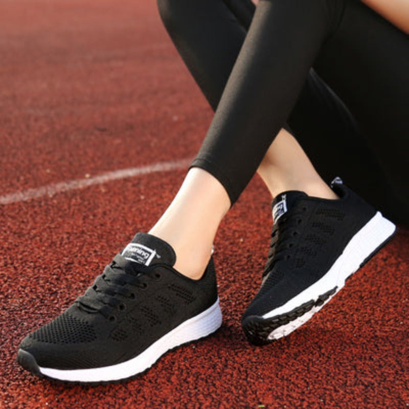 Flat Lace Up Platform Breathable Mesh Sneakers - Easy Pickins Store