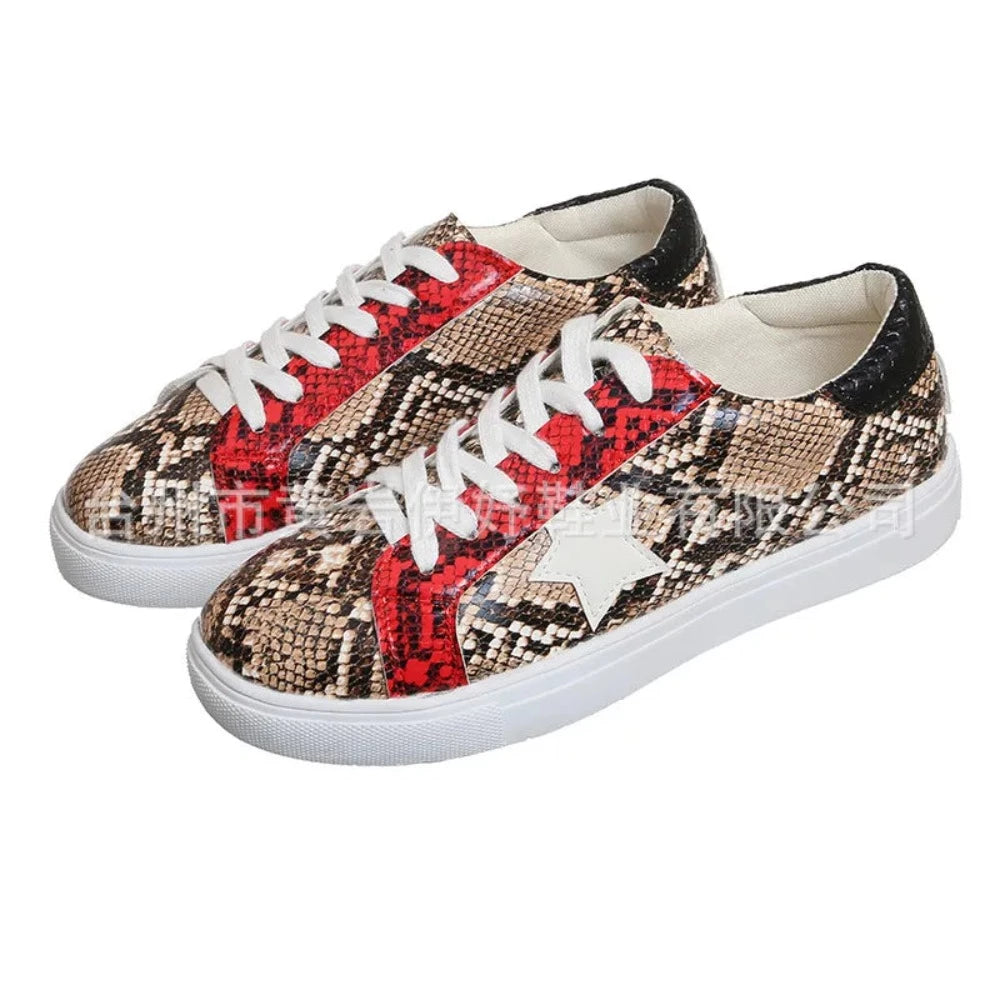 Lace up Vulcanized Snake Platform Shoes - Easy Pickins Store
