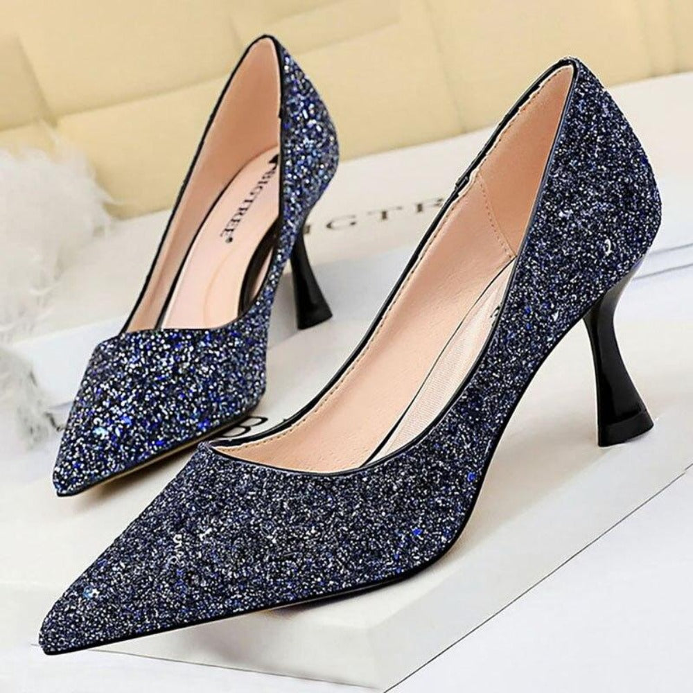 High Heels Sequined Pumps | Easy Pickins