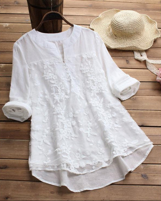V Neck Long Sleeve Tunic Blouse | Easy Pickins