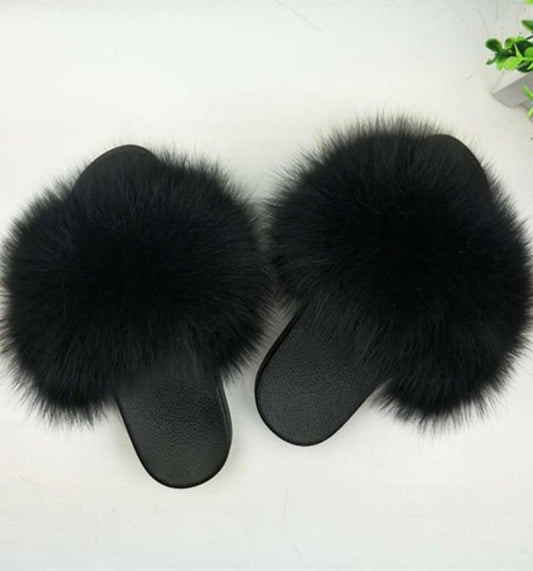 Vegan Furry Flat Slippers - Easy Pickins Store