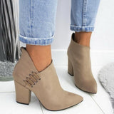 Ankle Pumps Flock Toe Boots High Heels - Easy Pickins Store