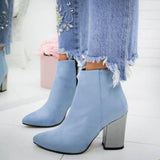 Ankle Pumps Flock Toe Boots High Heels - Easy Pickins Store