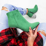 Ankle Pumps Flock Toe Boots High Heels - Easy Pickins Store