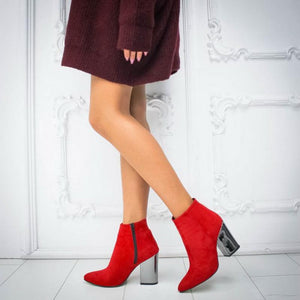 Ankle Pumps Flock Toe Boots High Heels - Easy Pickins Store