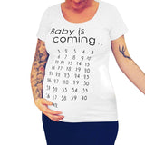Baby is Coming Maternity T Shirt Calendar Countdown Pregnancy - Easy Pickins Store