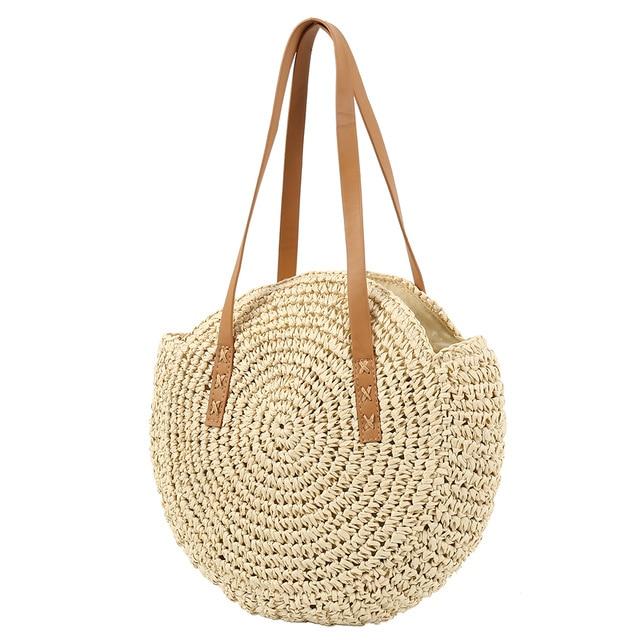 Beach Rattan Shoulder Handbag Woven Straw - Easy Pickins Store