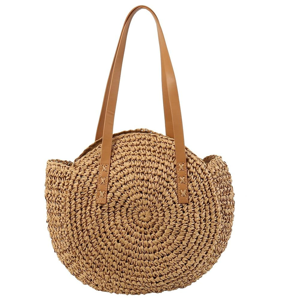 Beach Rattan Shoulder Handbag Woven Straw - Easy Pickins Store
