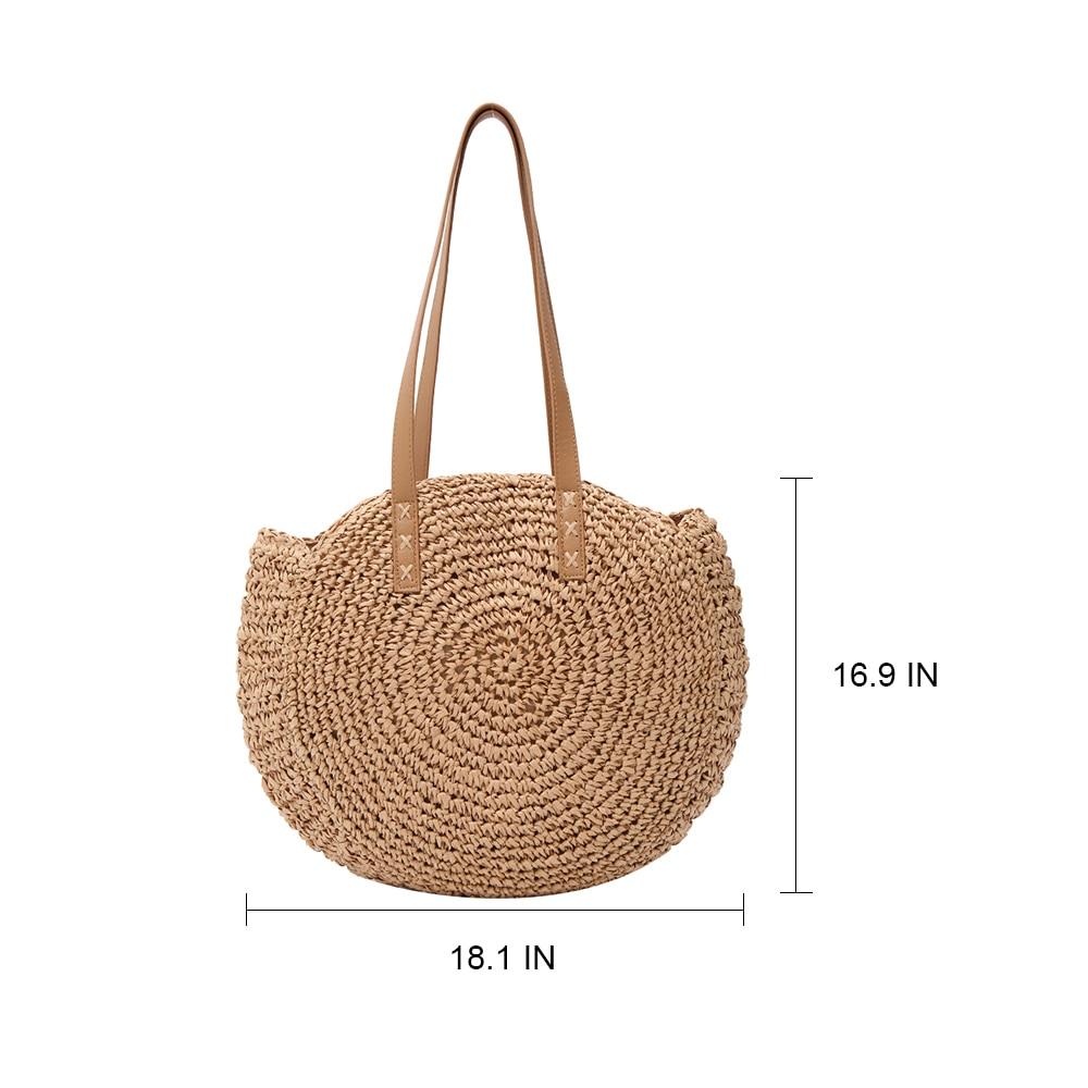 Beach Rattan Shoulder Handbag Woven Straw - Easy Pickins Store