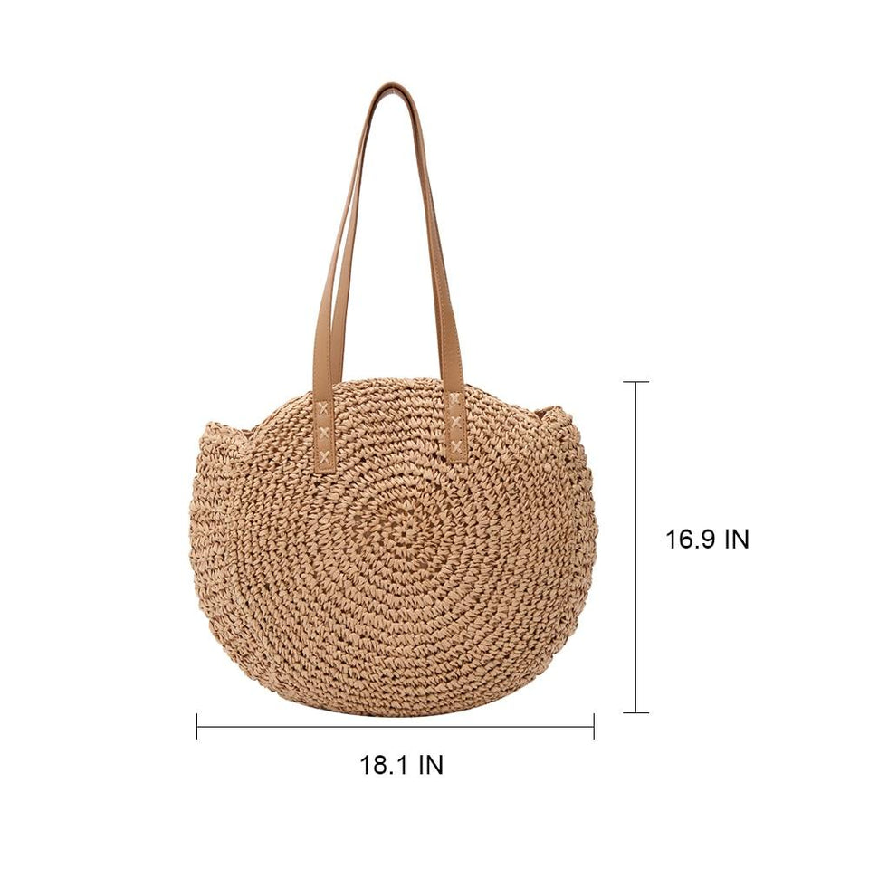 Beach Rattan Shoulder Handbag Woven Straw - Easy Pickins Store