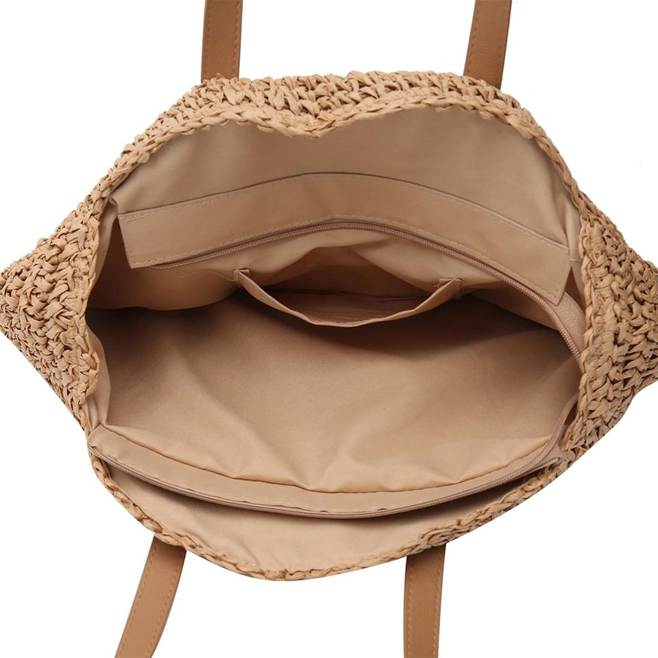 Beach Rattan Shoulder Handbag Woven Straw - Easy Pickins Store