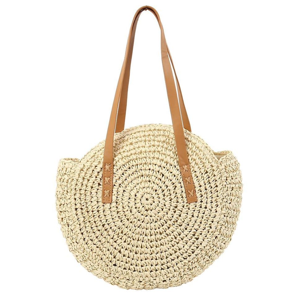 Beach Rattan Shoulder Handbag Woven Straw - Easy Pickins Store