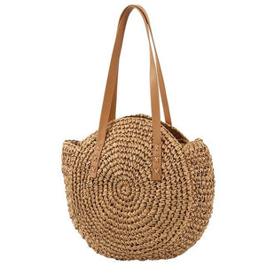 Beach Rattan Shoulder Handbag Woven Straw - Easy Pickins Store