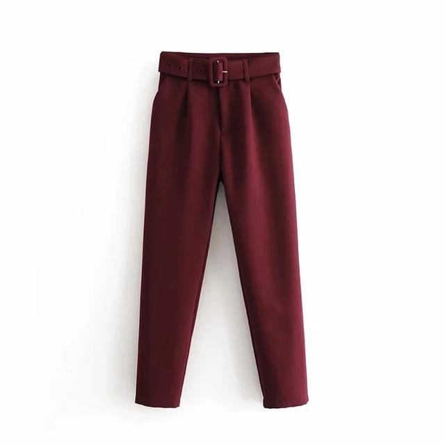 Belt High Waist Pants - Easy Pickins Store