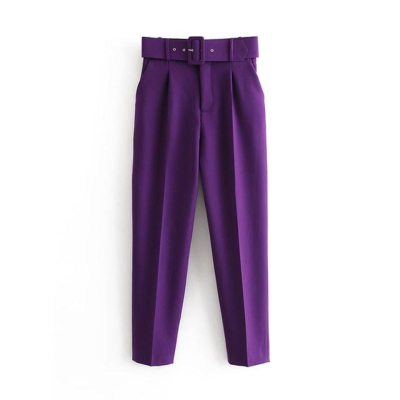 Belt High Waist Pants - Easy Pickins Store