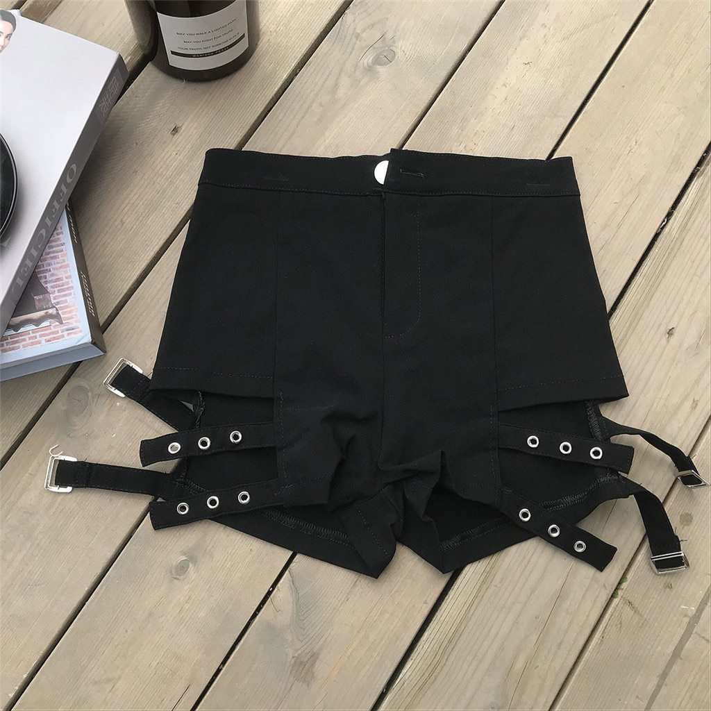 Black Shorts Leather Mini Slim Hip - Easy Pickins Store
