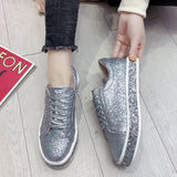 Bling Glitter Vulcanized Lace Up Sneakers - Easy Pickins Store