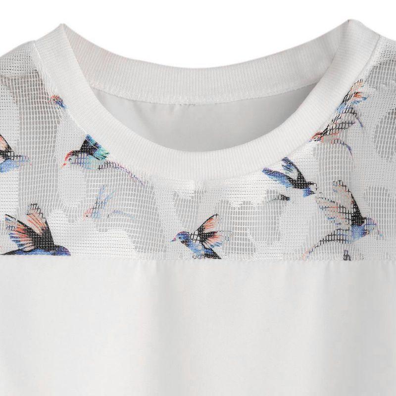 Blouse Hollow Out Lace Hem Short Sleeve - Easy Pickins Store