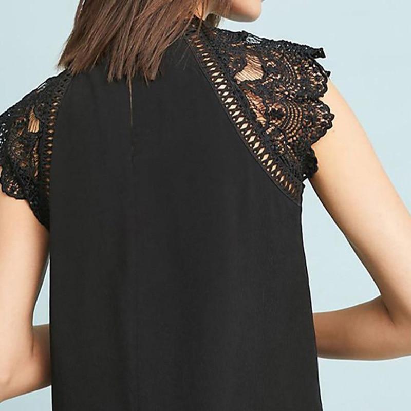 Blouse Lace Patchwork Sleeveless - Easy Pickins Store