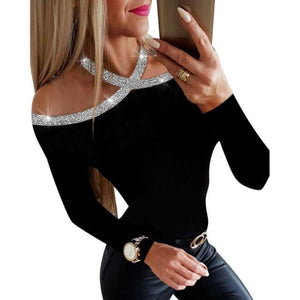 Blouse Long Sleeve Hallow Out Slim Fit - Easy Pickins Store