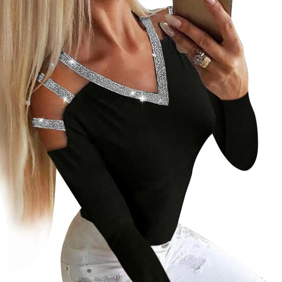 Blouse Long Sleeve Hallow Out Slim Fit - Easy Pickins Store
