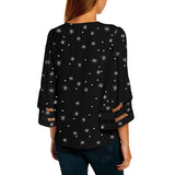 Blouse V Neck Mesh Sleeves Loose - Easy Pickins Store