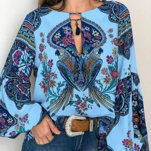 Bohemian Blouse Vintage Floral - Easy Pickins Store
