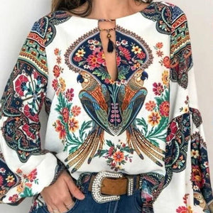 Bohemian Blouse Vintage Floral - Easy Pickins Store