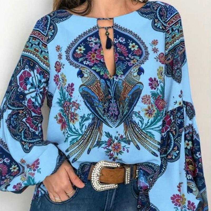 Bohemian Blouse Vintage Floral Print - Easy Pickins Store