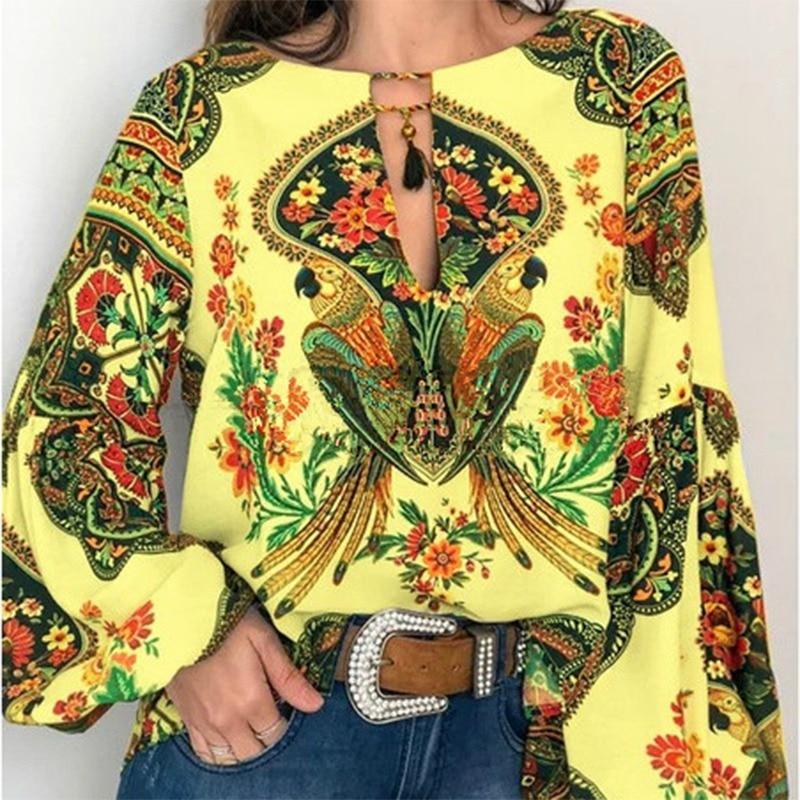 Bohemian Blouse Vintage Floral Print - Easy Pickins Store