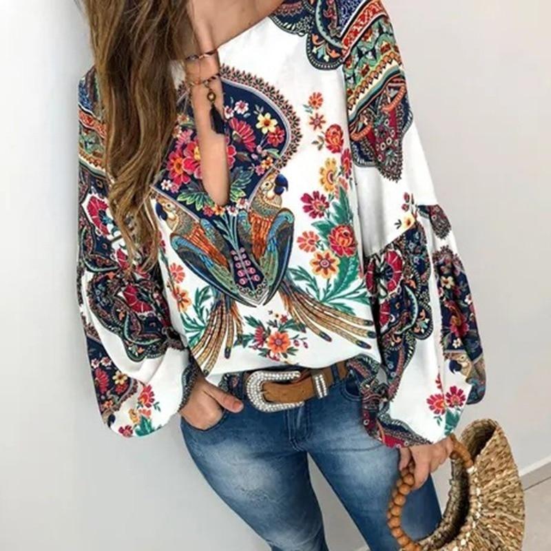 Bohemian Vintage Floral Blouse - Easy Pickins Store