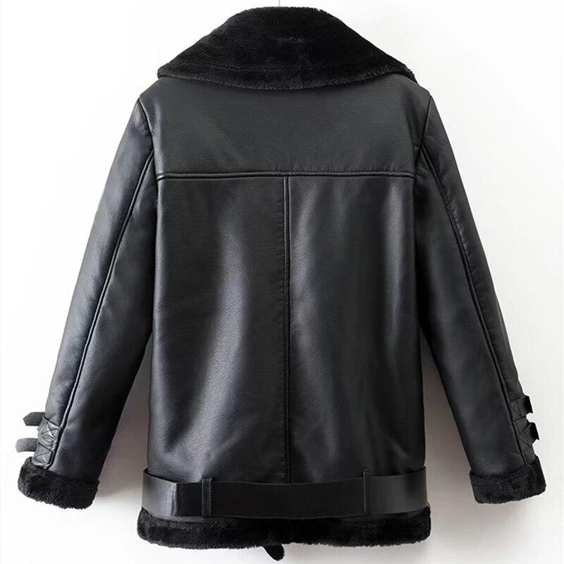 Bomber Leather Jacket Faux Fur - Easy Pickins Store